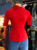 60s Sears Red Cable Knit Top         S