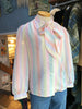 70s Pastel Rainbow Pussybow Top         L