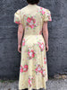 1940s Cotton Floral Puff Sleeve Maxi Dress        W32
