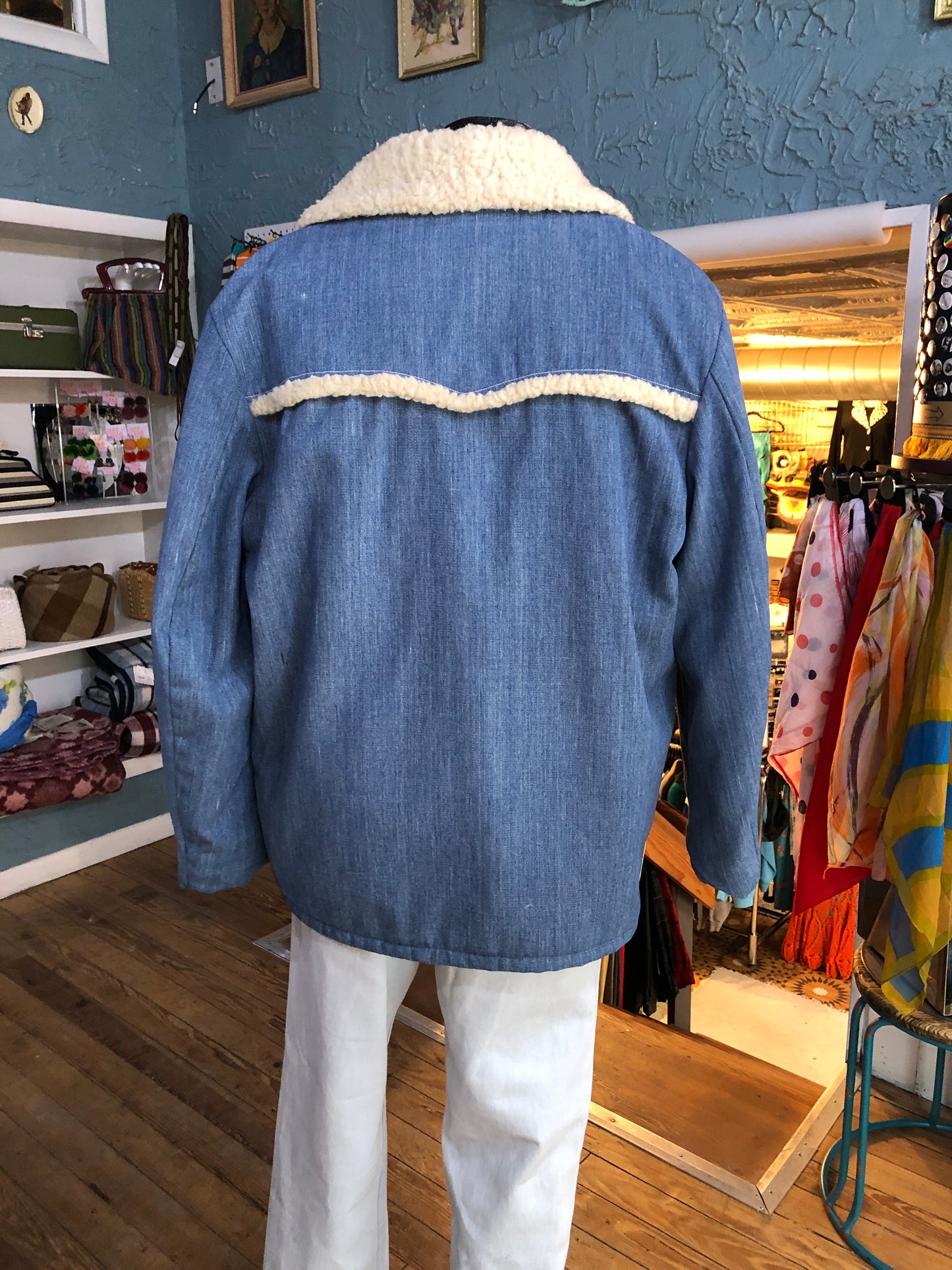 80s Shipton Denim/Fleece Coat     L