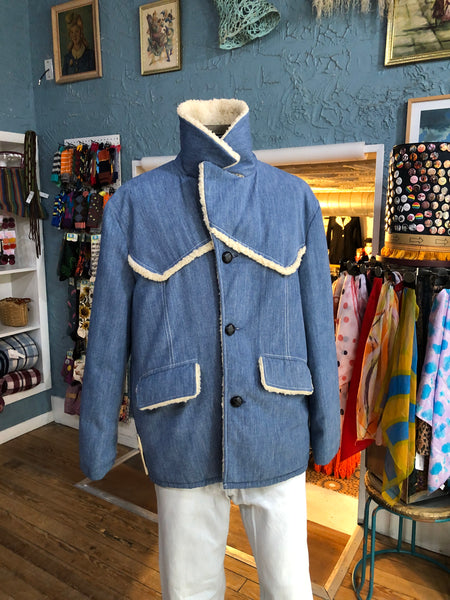 80s Shipton Denim/Fleece Coat     L