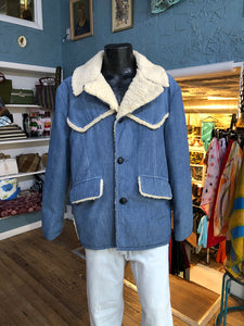 80s Shipton Denim/Fleece Coat     L