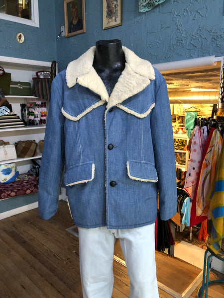 80s Shipton Denim/Fleece Coat     L