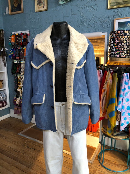 80s Shipton Denim/Fleece Coat     L