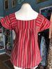 70s Guatemalan Red Woven Top     S