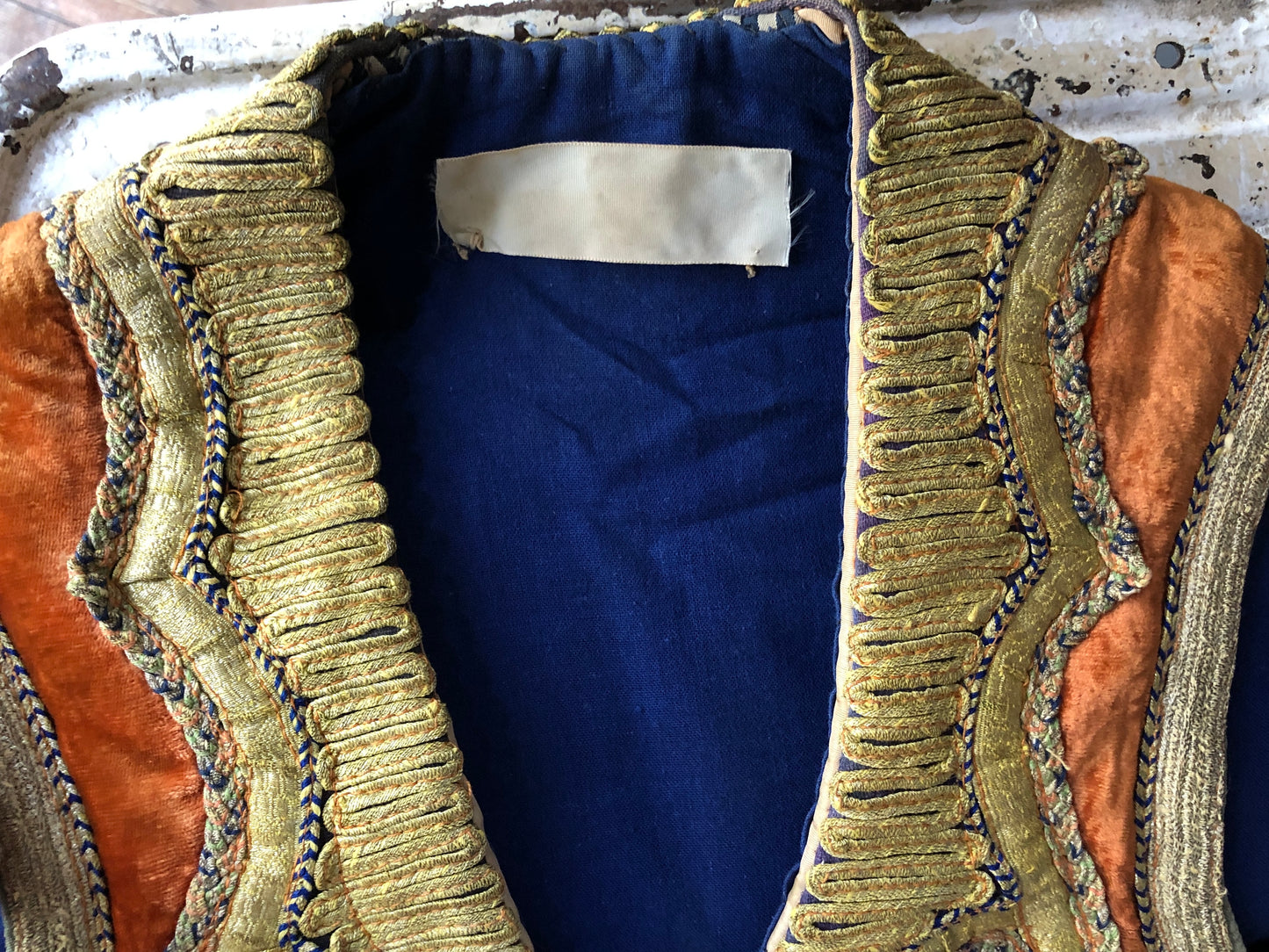 1930s Afghan Embroidered Velvet Vest    S/M