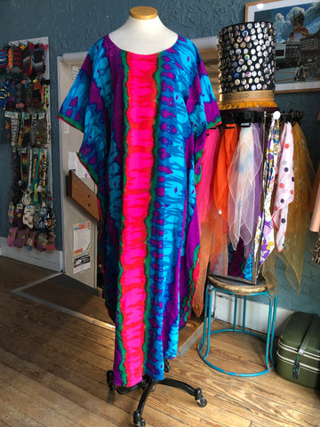 70s Greencastle Watercolor Kaftan     OSFM