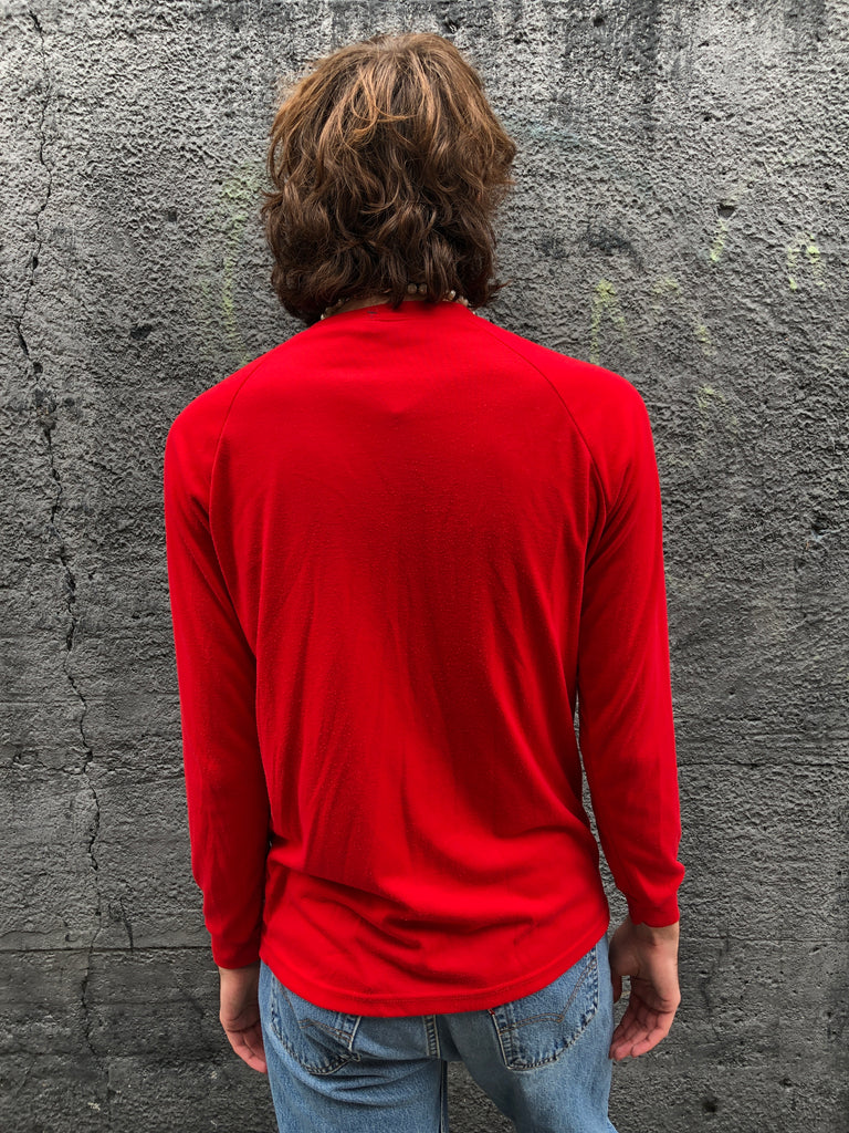 90s Patagonia Capiline Red Henley Shirt    L
