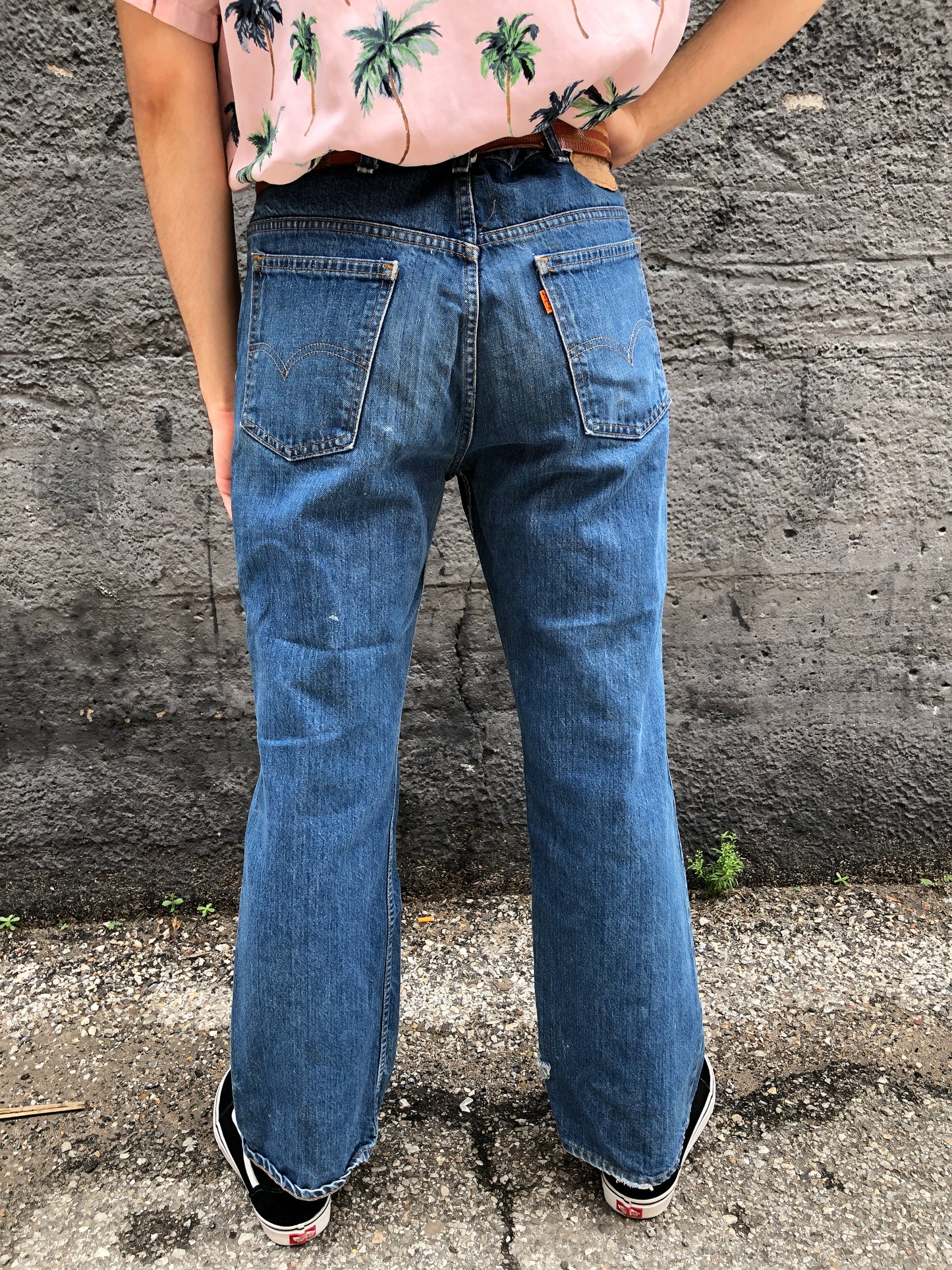 70s Levis Orange Tab Bell Bottoms 0217       W36