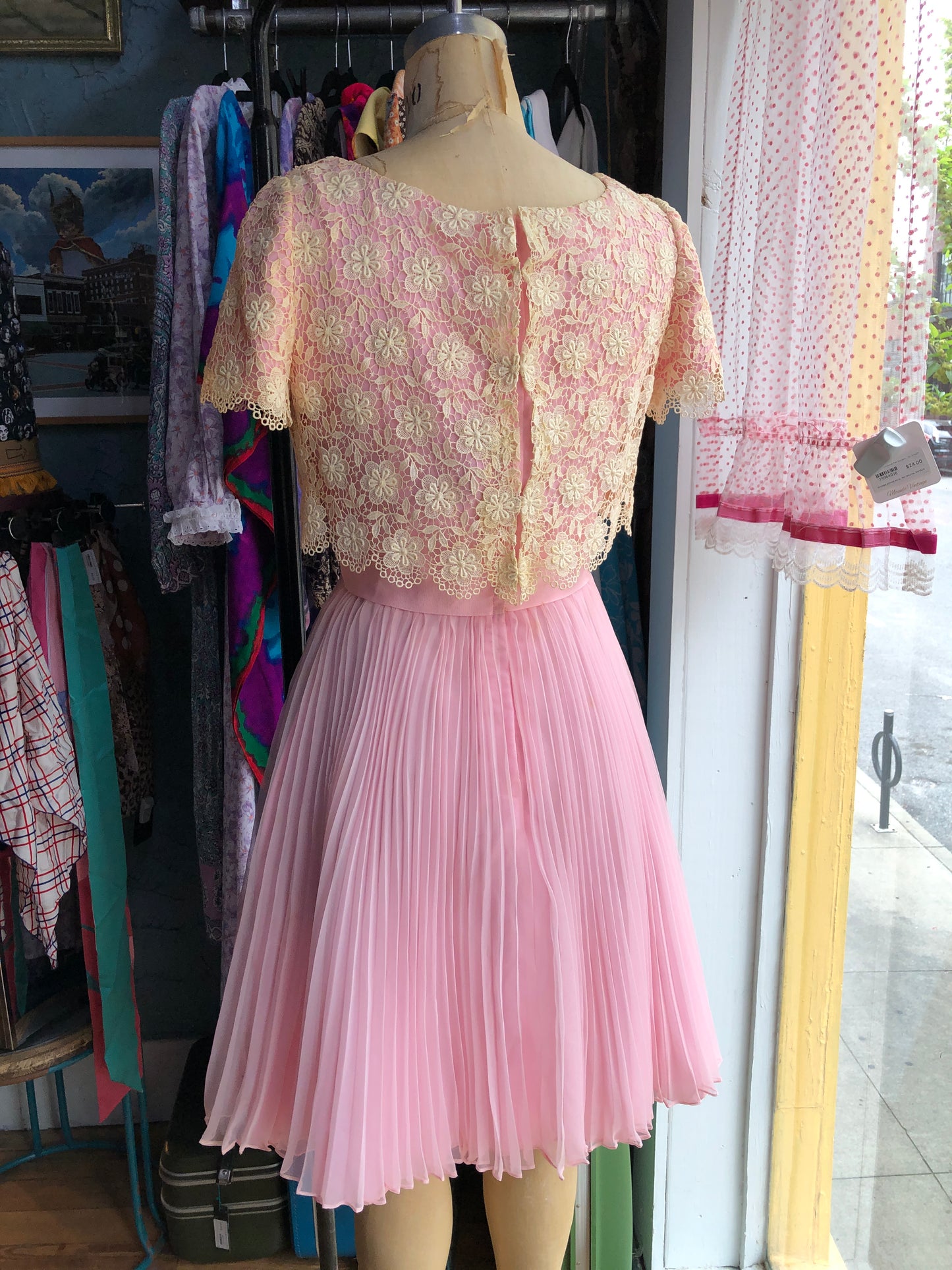 60s Ms. Elliette Pink Cocktail Dress    w27