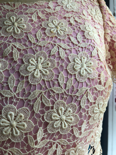 60s Ms. Elliette Pink Cocktail Dress    w27