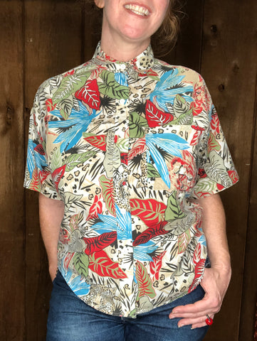 90s Red/Blue Lions Cheetahs Top     M