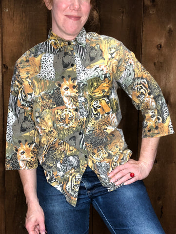 90s Cali Connection Giraffe Lion Top   M