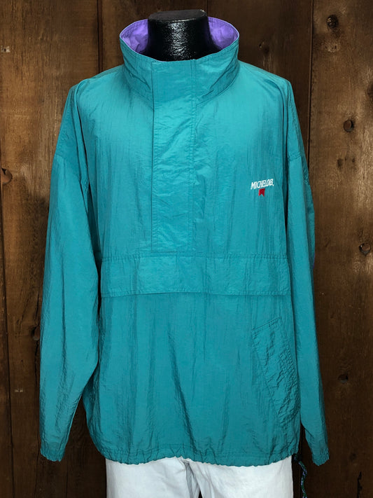 90s Aqua Gear Michelob Windbreaker    L