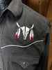 90s Ely Cattleman Skull Shirt    S