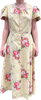 1940s Cotton Floral Puff Sleeve Maxi Dress        W32