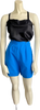 1940s Cerulean Side Zip Cotton Shorts     w27