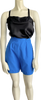 1940s Cerulean Side Zip Cotton Shorts     w27