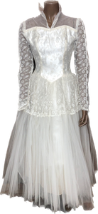 1950s Tulle & Lace Wedding Dress     w24