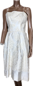 1960s White Lace Strap Wedding/Cocktail Dress     w24