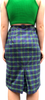 50s Green Plaid Pencil Skirt w/Pocket  w28