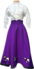 1950s Authentic Poodle Skirt Purple with 8 Mini Poodles     W27”