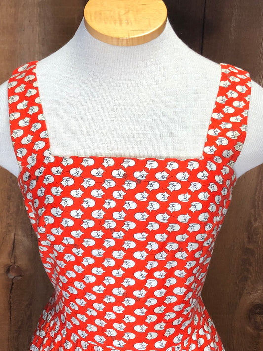 70s Malia Cotton Kitty Sundress     W28