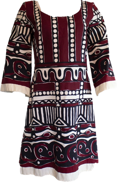60s Cole Batik Canvas Mini Dress       S/M