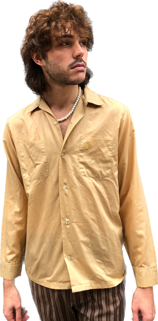 60s Diplomat Golden Tan Dress Shirt        M