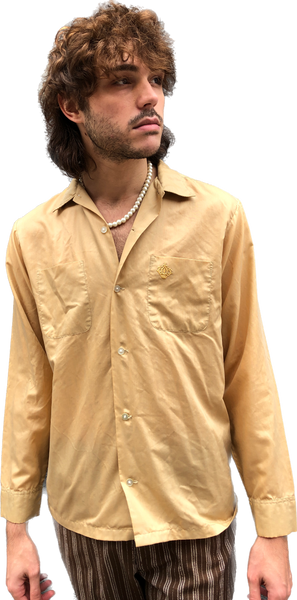 60s Diplomat Golden Tan Dress Shirt        M