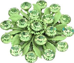 60s Green Burst Flower Brooch