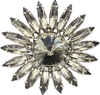 60s Smoky Rhinestone Daisy Brooch