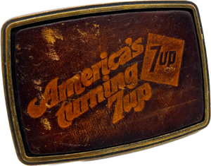 70s America's Turning 7Up Leather Buckle