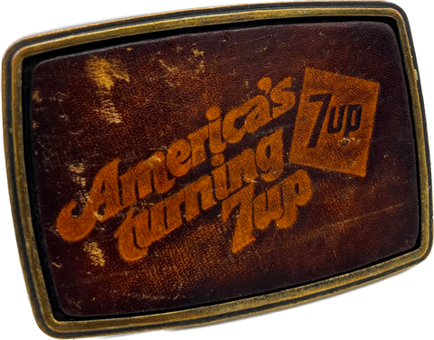 70s America's Turning 7Up Leather Buckle
