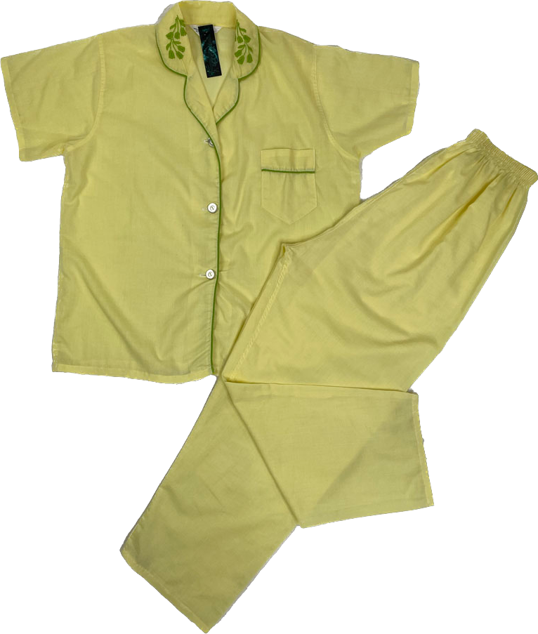 70s Ideal Lady Yellow & Green PJs    M