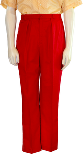 80s Fashion Place Red Pleat Trouser    W31