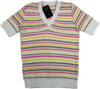 80s Pastel Striped Boucle Knit Top    L