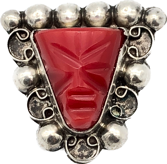 80s Sterling Iguala Aztec Brooch