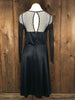 70s Ward Black Mesh Disco Dress        w35
