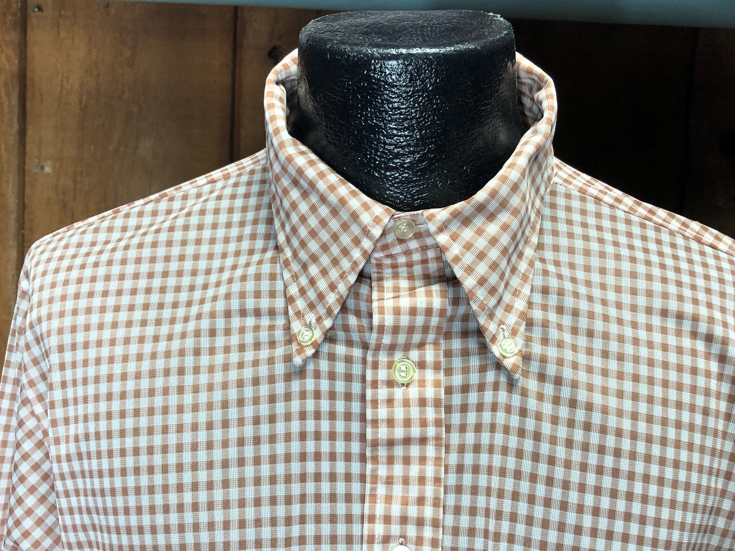 60s M.Ward Brwn Gingham Button-Down    L