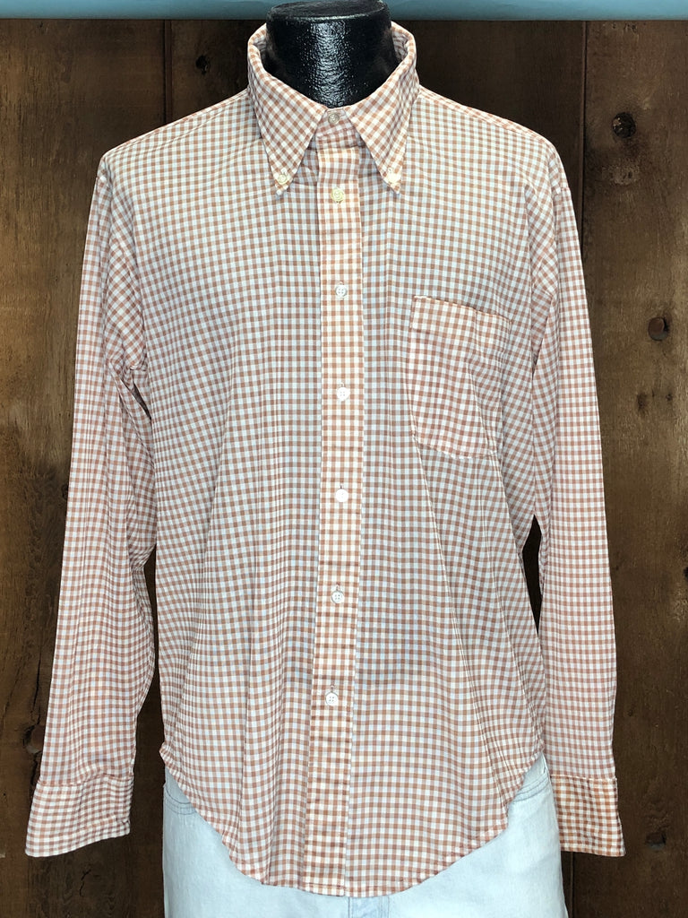60s M.Ward Brwn Gingham Button-Down    L