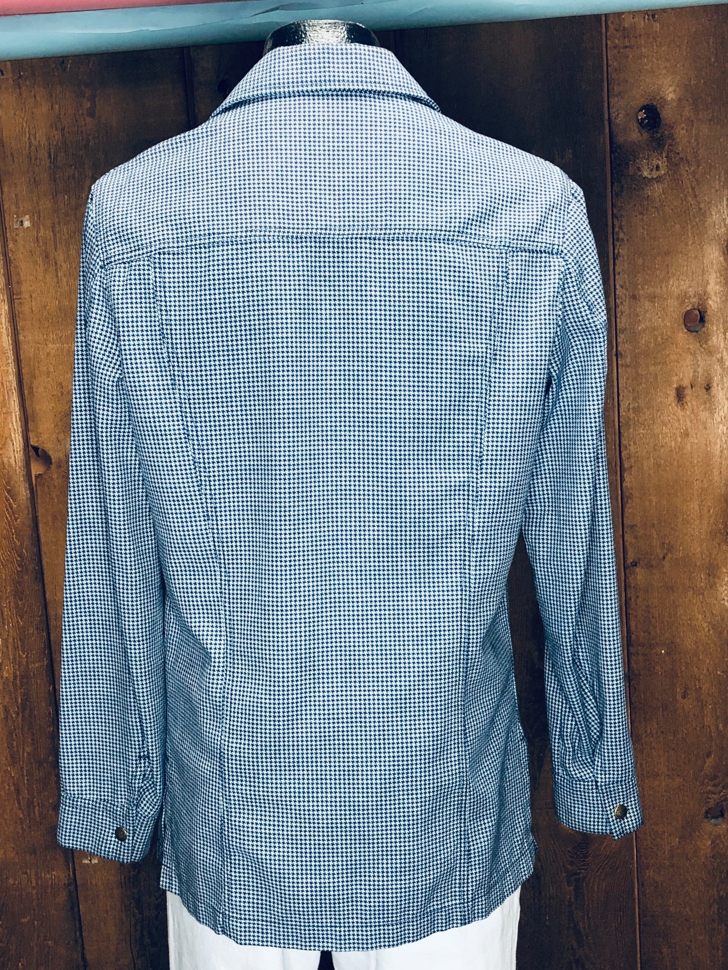 70s Lee Blue Houndstooth Jacket    M