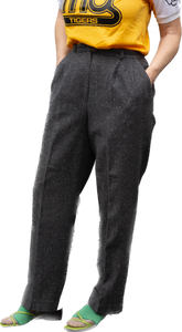 90s Evan Picone Gray Woolen Pleat Trouser   w29