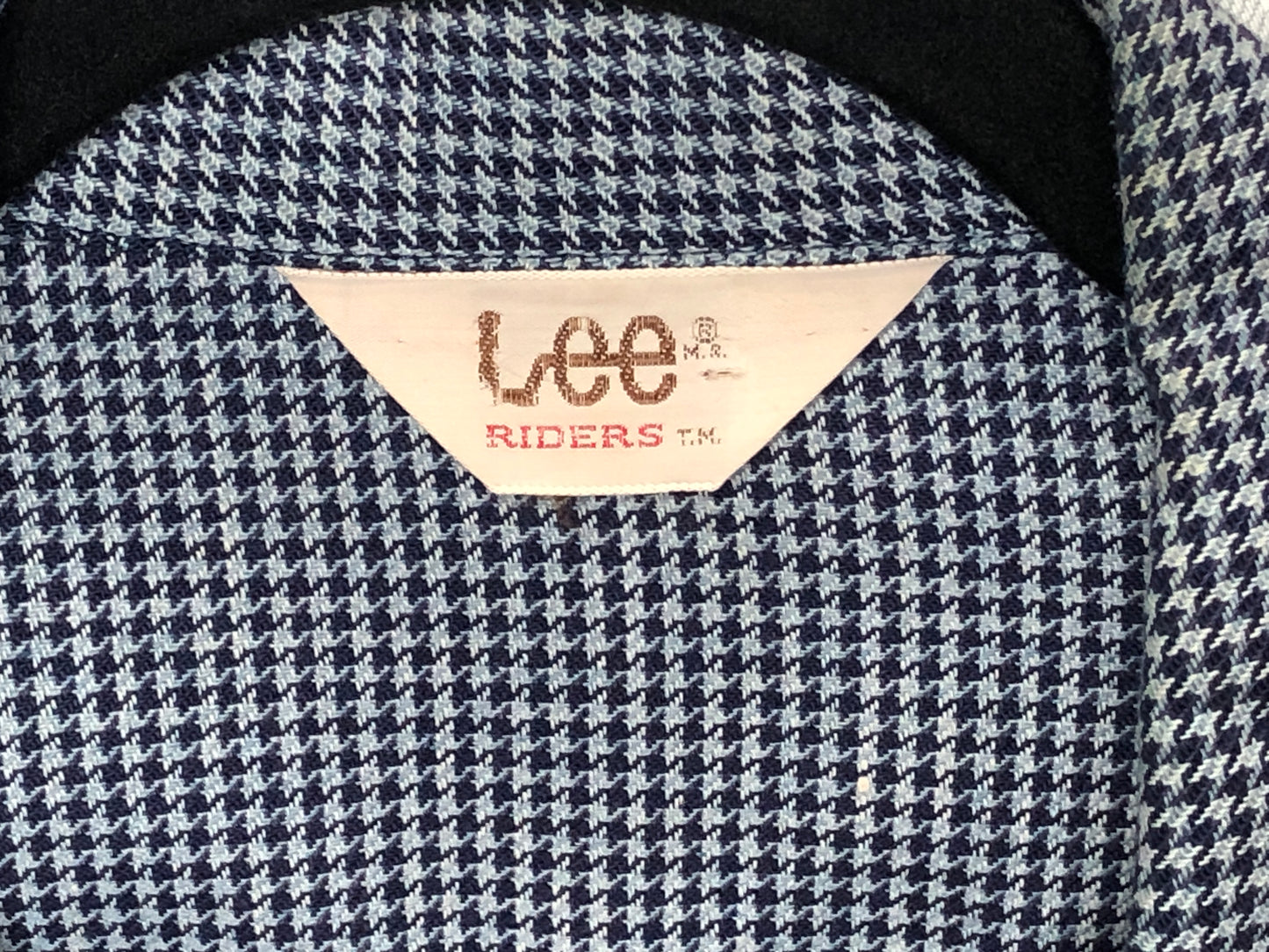 70s Lee Blue Houndstooth Jacket    M