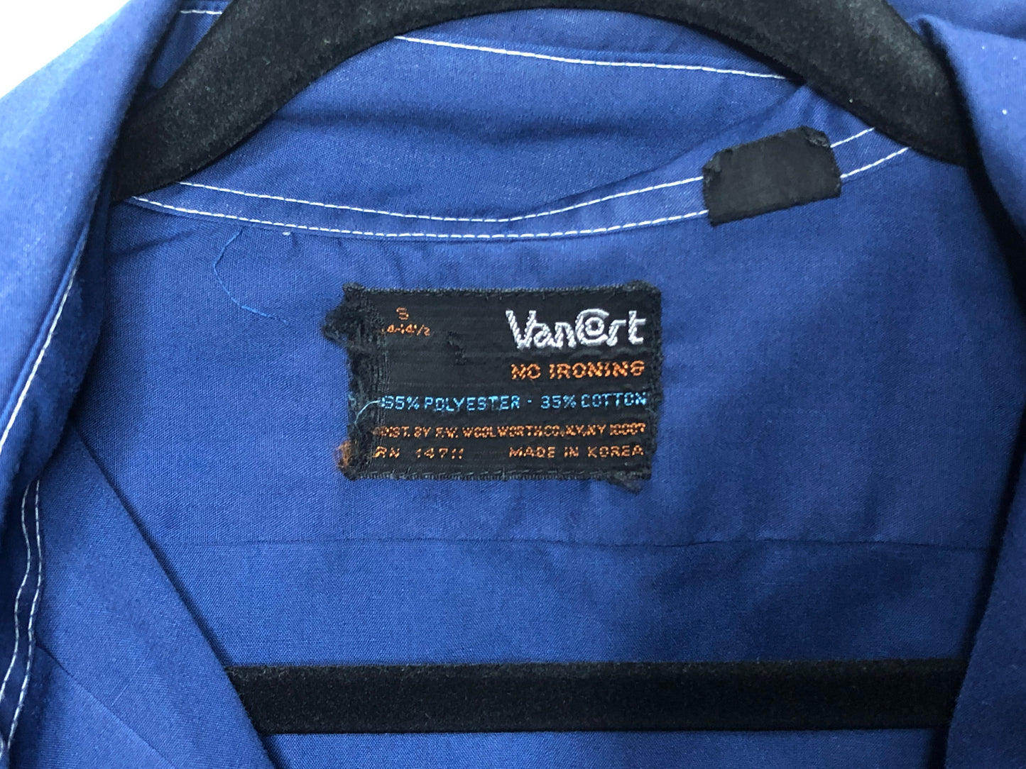 70s VanCort Navy Pocket Shirt     S