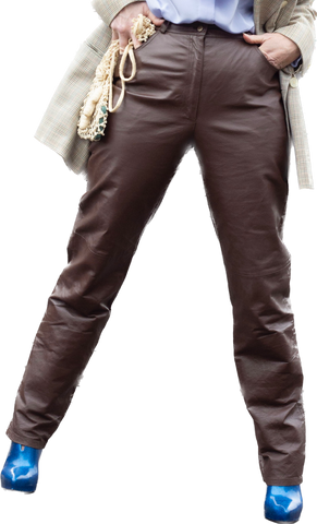90s METROSTYLE Brown Leather Pants      W30