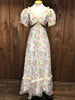 70s Wards Green/Pink Floral Dress     w29