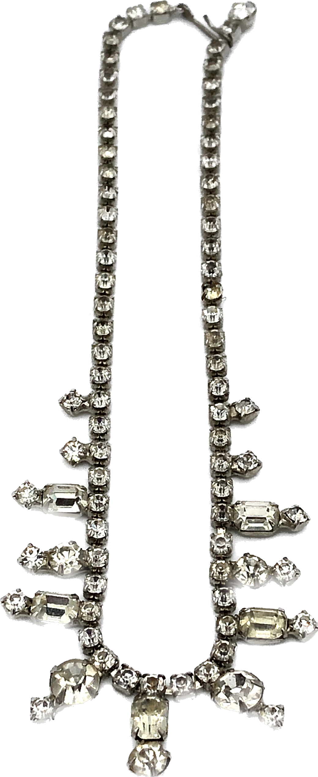 Rhinestone Alternating Drops Choker Necklace