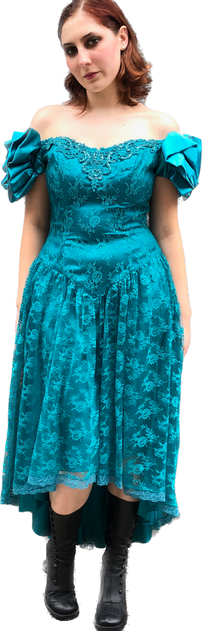 USA Maurices Teal Lace HiLo Semi-Formal    w30