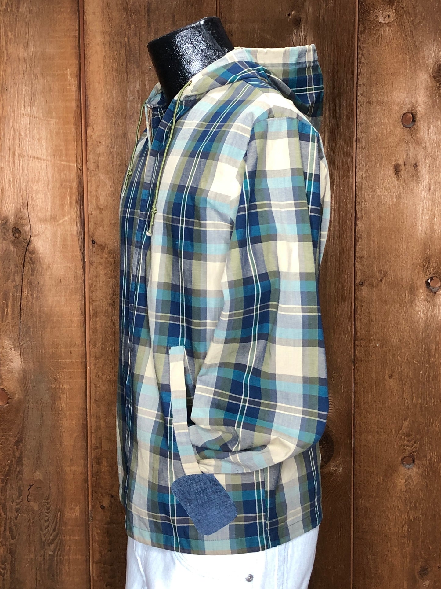 50s Campus Grn/Blu Plaid Jacket      S